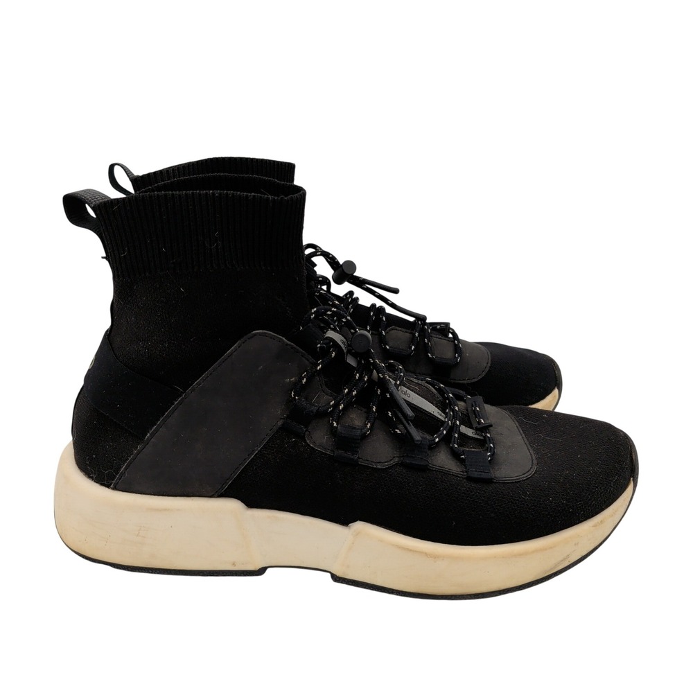 Alo Yoga Wanderer Sneaker Black Knit High Top Sock Fit‎ Women 8 A0058W-BLACK